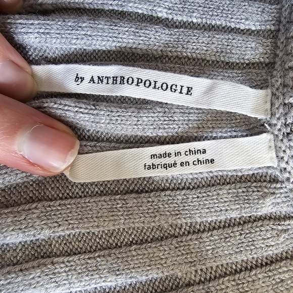 Anthropologie Knitted Wide Ribbed Rayon/cotton/linen blend Gray Halter tank top - Picture 3 of 5